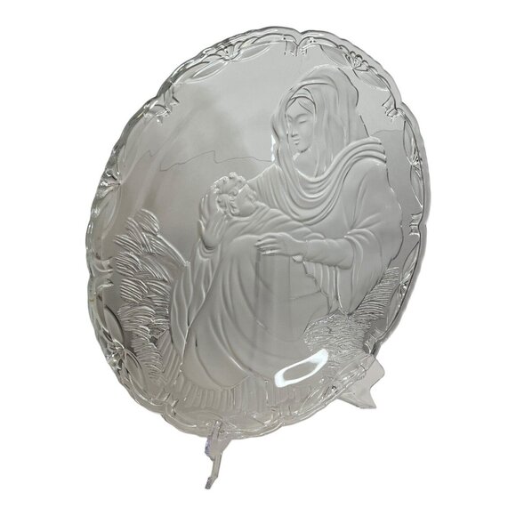 Mikasa Madonna & Child Frosted Display Serving Platter Christmas Religious READ - Picture 3 of 8